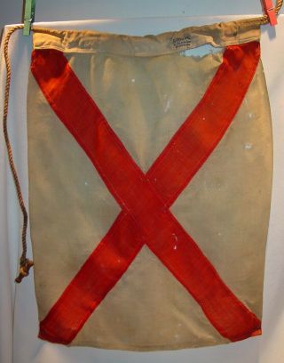 Letter V Old Maine Estate Antique Graphic Maritime Signal Code Flag By Sterling