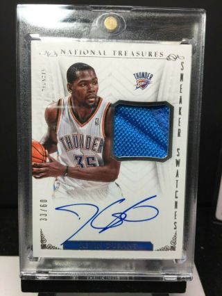 2013 - 14 National Treasures Kevin Durant Autograph Sneaker Swatches 33/60 Auto Sp