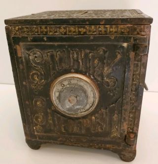 Antique Security Safe Deposit Cast Iron Combination Bank Kyser & Rex Date 1881