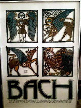 David Lance Goines Vintage Lithograph Bach Portal Publ.  1977 - 28 " X19.  5 "