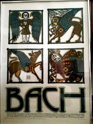 David Lance Goines Vintage Lithograph Bach Portal Publ.  1977 - 28 