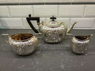 James Dixon & Sons Sterling Tea Set – Sheffield England,  Victorian,  Gold Wash
