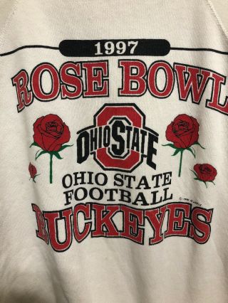 Osu Ohio State Buckeyes Vtg 1997 Rose Bowl Ncaa Crewneck L