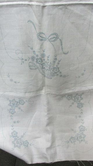 Flower Basket Design - 6 Piece Bedroom Set  - To Embroider - Vintage Linen