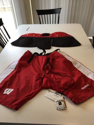 Game Worn Team Issued Wisconsin Badgers Hockey Pants Shell Reebok M