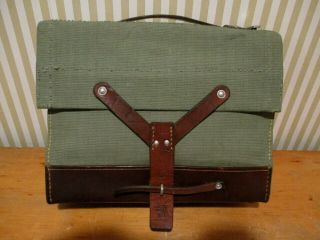 Vtg Swiss Army Ammo Bag Document Pouch First Aid Military Case Canvas & Leather