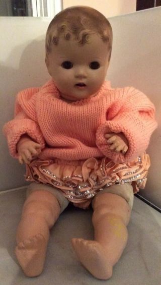 Vintage 1930s - 1940s Composition Baby Doll 24 Inches