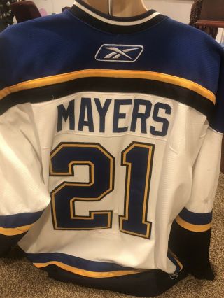 Jamal Mayers 2006 - 07 St.  Louis Blues Game Worn W/A Hockey Jersey PhotoMatch 2