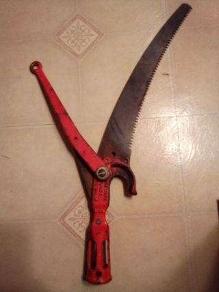 Tree Pruning Shear Pole Saw Combo Head Antique Vtg Penna Saw Corp Usa Cast Iron