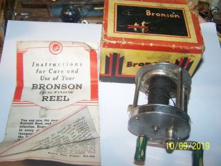Vintage Bronson Comet 2400 Level Winding Fishing Reel - W/box And Paper