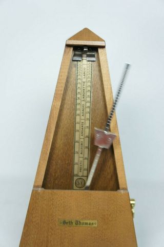 Vintage Seth Thomas Metronome de Maelzel 10,  Model E873 - 006,  Wooden, 3