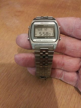 Vintage 1985 Seiko A904 - 5000 Men ' s Digital Alarm Chronograph LCD Watch 3