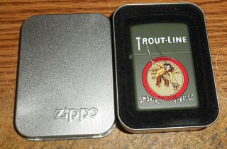 2000 Zippo Trout - Line Tobacco Tin Series 1 Full Size Lighter/nib/very Rare