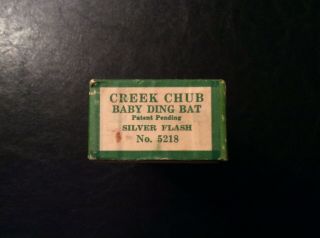 Vintage Creek Chub Fishing Lure (Baby Ding Bat) Silver Flash,  Box & Paperwork 2