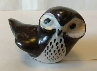 Vintage Mid Century Modern Ceramic Owl Made In Denmark Signed