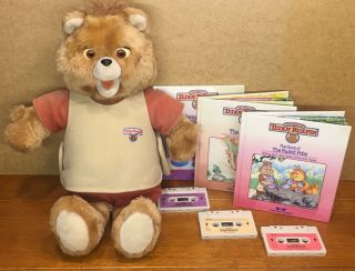 Vintage 1985 Teddy Ruxpin - With 3 Tapes And 3 Books,