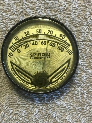 Vintage Norris Electrical Mfg.  Co.  Spiroid Thermometer Round Lyndhurst N.  J.