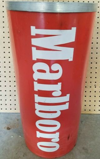 Vintage Red Marlboro Ashtray Stand Advertising 21 " Plastic Hard To Find