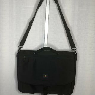 Vintage Rainbow Apple Logo Laptop Case Messenger Bag Black Shoulder Strap 15 