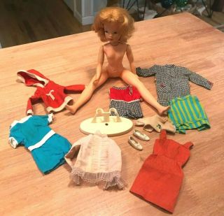 Vintage Tammy Doll With Outfits,  Stand,  Clothes & Shoes,  & Tammy Family Clothes