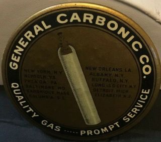Vintage Advertising Paperweight & Calendar 1923/28 5yr.  Carbonic Co.  Gen.  Gas 3”