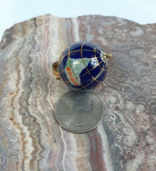 Vintage Gemstone Globe Pendant Lapis Ocean