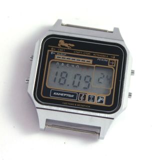 Jun - 1991 Kamerton Vintage Russian Soviet Ussr Lcd Digital Alarm Melody Led Watch