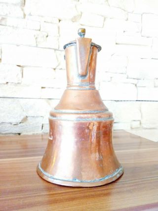Vintage Copper Handled Jug Pitcher Water Can Tall Antique European Carafe 3