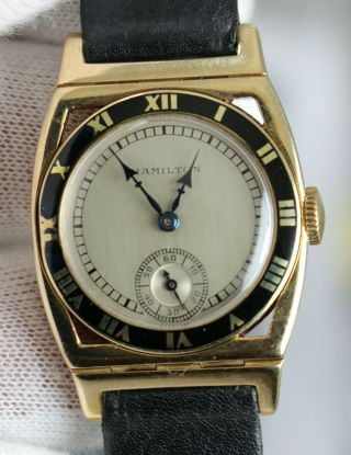 Vintage Hamilton Piping Rock Cal 979 - F 14kt Solid Gold Wristwatch Rare