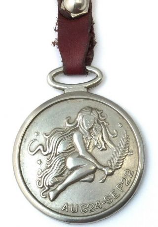 Vintage Virgo Watch Fob Charm Or Could Be Necklace Pendant Astrology Jewelry