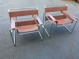 (2) Knoll Marcel Breuer Wassily Sling Chairs