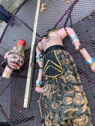 Wayang Golek Rod Puppet Antique Large 36 Inches Long Fangs