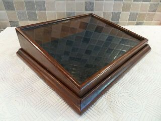 Edwardian Small Mahogany Display Case With Lift Off Glass Lid & Velvet Cushion