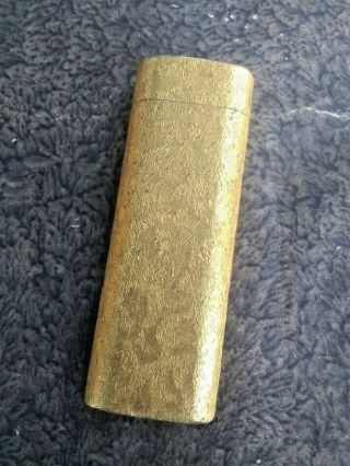 Vintage Cartier Gold - Plated Brushed Bark Pattern Oval Lighter Gold Paris Parts