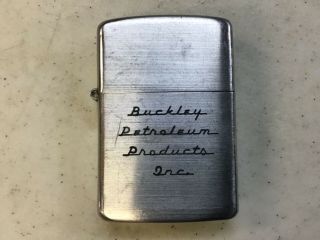 Vintage Zippo Buckley Petroleum Products Gas And Oil Rare 1950’s?