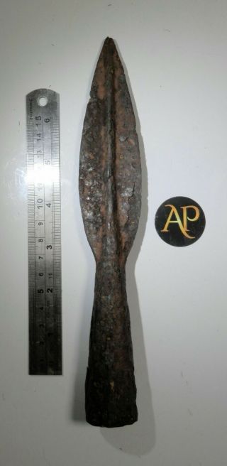 Very Rare Anglo - Saxon Spear Head [gār Or Spere] - Very Fine Complete