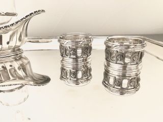 Antique Christofle Gallia Silver Plated & Baccarat Crystal Salt & Pepper Set