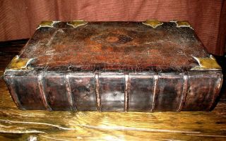 1714 HOLY BIBLE Fine Binding KJV w/ GENEVA NOTES Folio ANTIQUE Maps AMSTERDAM 3