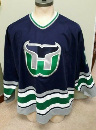 1993 - 94 Patrick Poulin Hartford Whalers 1st Set Game Worn Hockey Jersey