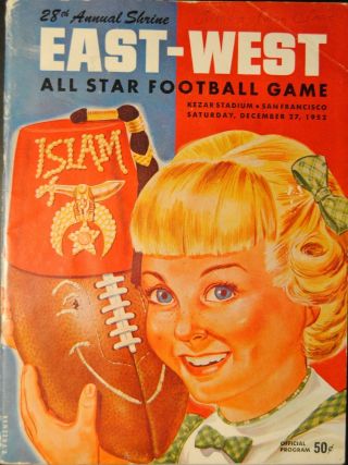 1952 28th East West Shrine All Star Football Program - Don Heinrich John Olszewski