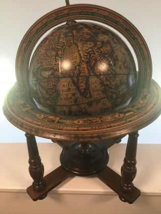 Huge Vintage Zodiac Astrology Desktop Globe 16 " Tall Italy Old World Mercurio