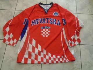 Iihf Croatia Game Worn Red Jersey 10 Zanoski Tackla