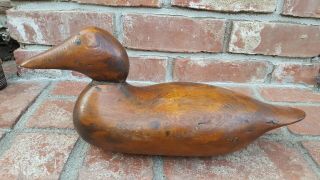 Vintage Antique Duck Decoy Solid Wood 3