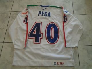 IIHF ITALY GAME WORN WHITE JERSEY 40 PECA NIKE 2