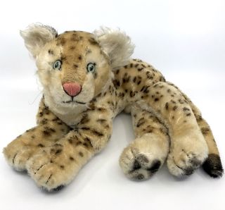 Steiff Leopard Lying Mohair Plush 28cm 11in 1953 - 61 Vintage No Id Big Cat