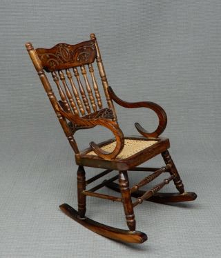 Vintage Fantastic Merchandise Rocking Chair Dollhouse Miniature 1:12