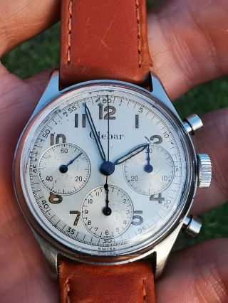 Clebar Chronograph Valjoux 72 Vintage Swiss Mens Wristwatch