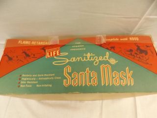 Vintage 1950s UNWORN Dessart Sanitized Santa Mask with Wool Hood 2