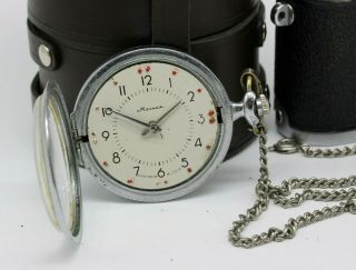 Pocket Watch Molnija Vintage Cccp Soviet Ussr Retro 18j For Blind People Braille