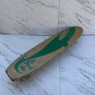Vintage 1960’s Green Shark Sidewalk Nash Surfboards Skate Board